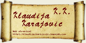 Klaudija Karajović vizit kartica